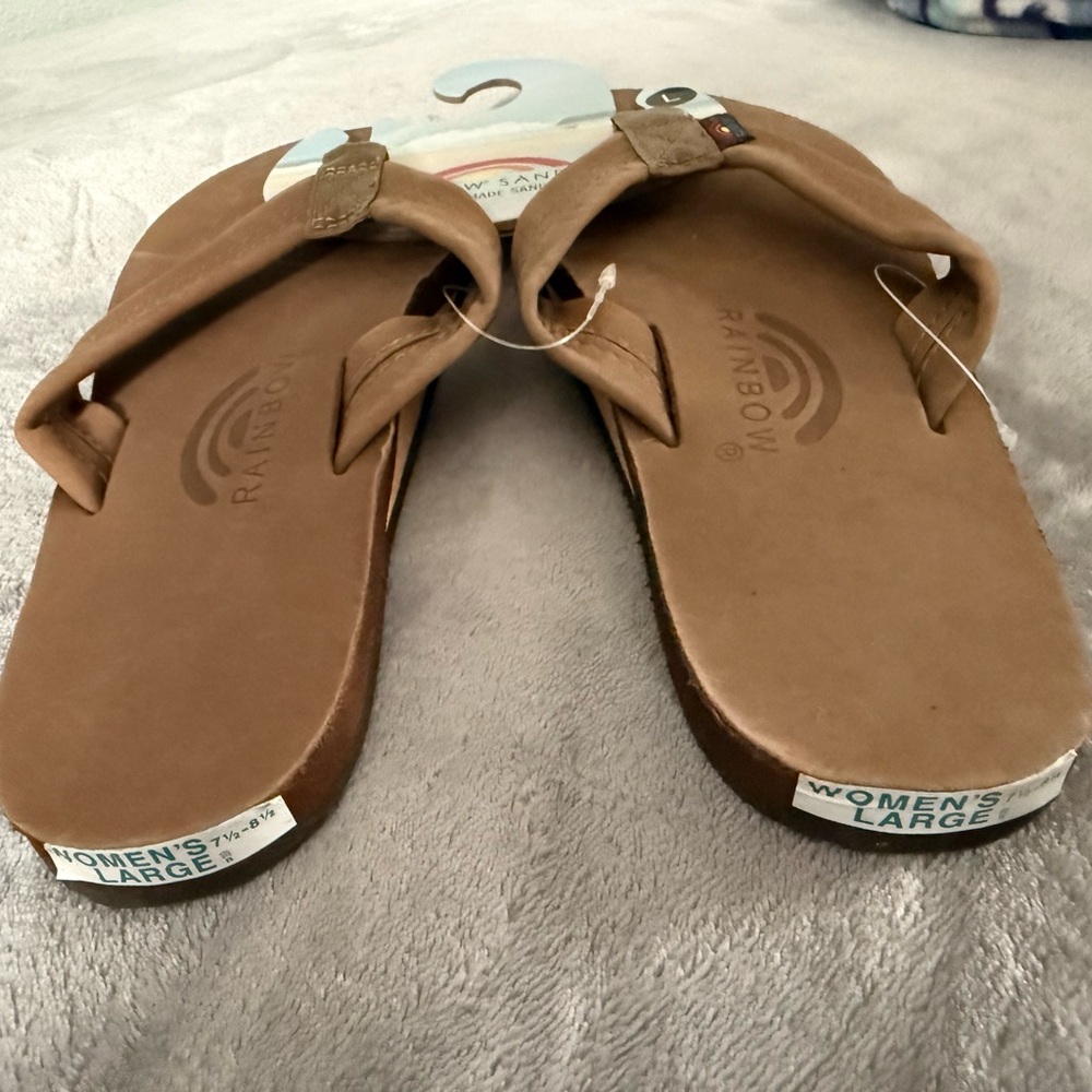 Rainbow Women's Tan Flip-Flops